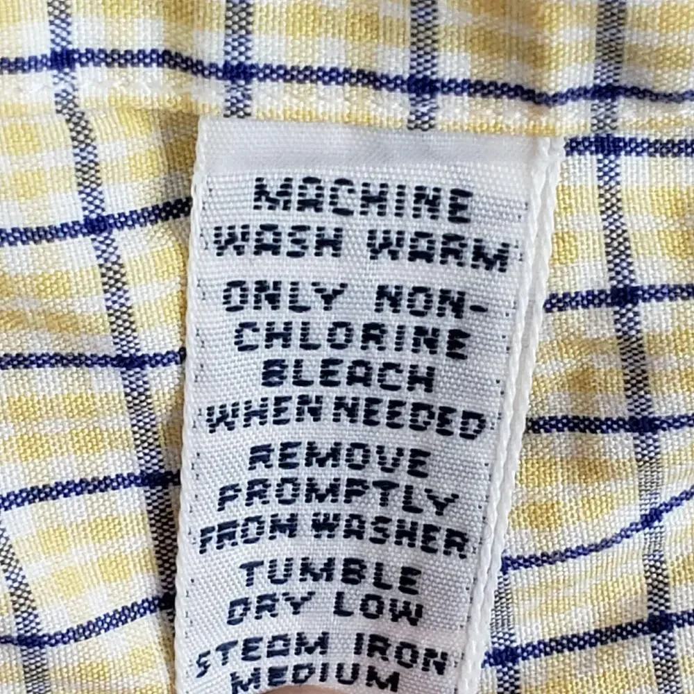 Polo Ralph Lauren Shirt Mens Size XL Yellow Plaid Vintage Blake SS Button Down